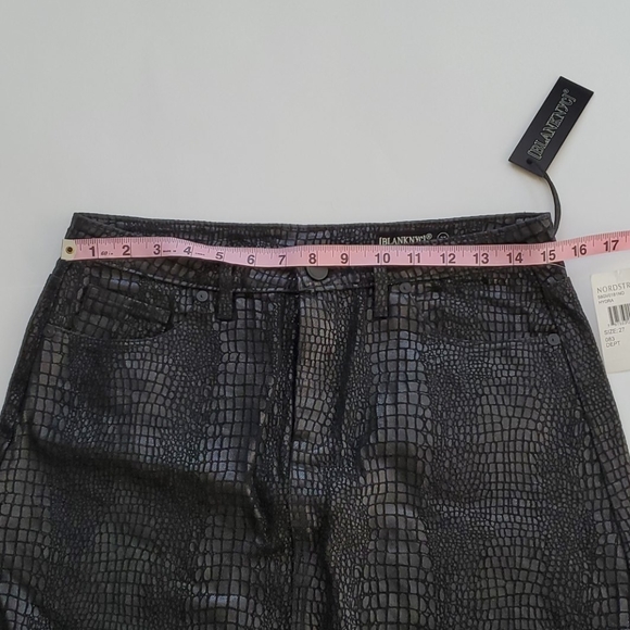 BLANKNYC denim metallic snake print raw hem mini skirt - Picture 5 of 10